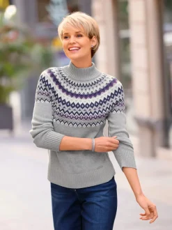 Pull à col montant qualité coton doux sur la peau