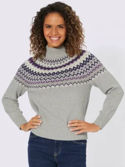 Pull à col montant qualité coton doux sur la peau