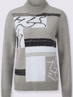 Pull à col montant superbe motif intarsia