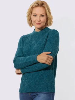 Pull à col montant tricot chiné
