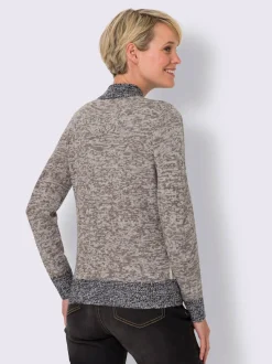 Pull à col montant tricot chiné