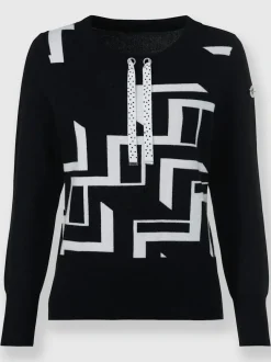 Pull à col rond et manches longues motif jacquard graphique