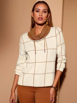 Pull à col roulé motif jacquard