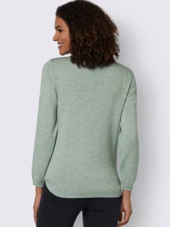 Pull à col roulé tricot chiné