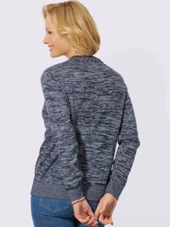 Pull à encolure en v fils chinés