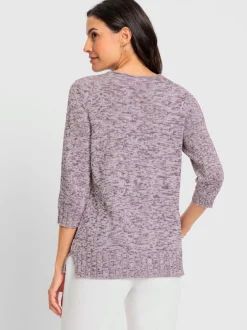 Pull encolure ronde aspect chiné