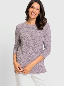 Pull encolure ronde aspect chiné