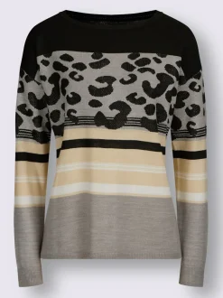 Pull encolure ronde coupe décontractée aux épaules