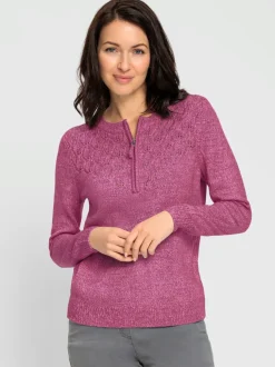 Pull encolure ronde fil chiné doux
