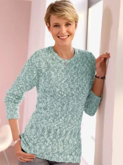 Pull encolure ronde fil fantaisie décoratif