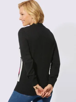 Pull encolure ronde motif intarsia