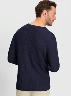 Pull encolure ronde tricot côtelé moderne
