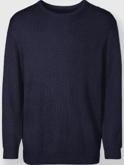 Pull encolure ronde tricot côtelé moderne