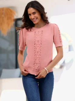 Pull en coton avec motif ajouré