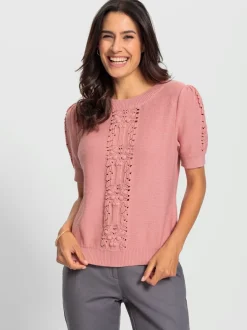 Pull en coton avec motif ajouré