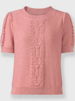 Pull en coton avec motif ajouré