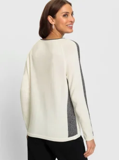 Pull en maille à col rond et manches longues motif graphique
