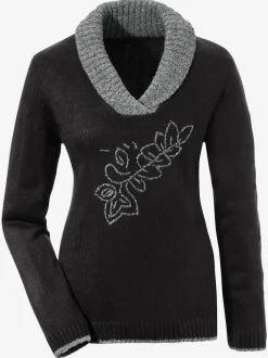 Pull en tricot fil fantaisie décoratif
