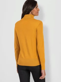 Pull en tricot fin à col roulé côtelé et manches longues