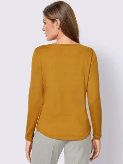 Pull femme en maille uni manches longues