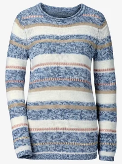 Pull femme motifs horizontaux