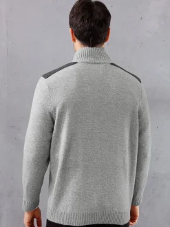 Pull homme col montant fermeture à glissière