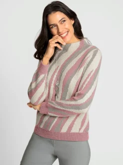 Pull jacquard col corolle