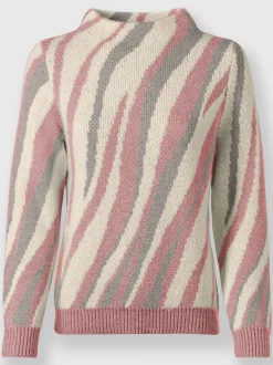 Pull jacquard col corolle