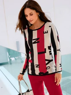 Pull jacquard pur coton