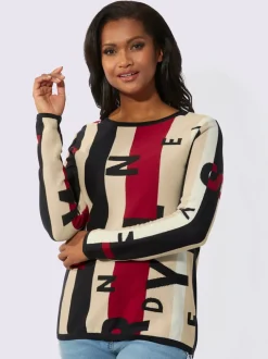 Pull jacquard pur coton