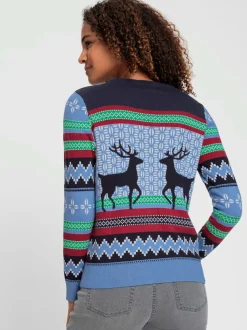 Pull jacquard pur coton