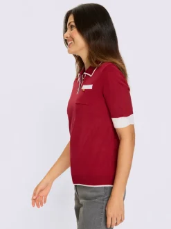 Pull à manches courtes col polo sportif