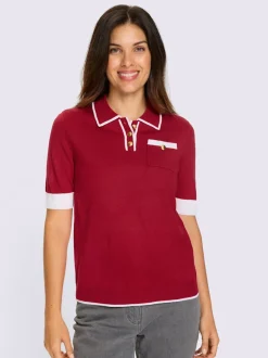 Pull à manches courtes col polo sportif