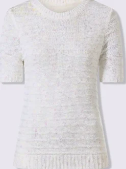 Pull à manches courtes fil fantaisie facile d'entretien