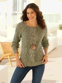 Pull à manches longues aspect côtelé mode