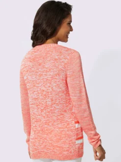 Pull à manches longues encolure ronde avec v ouvert