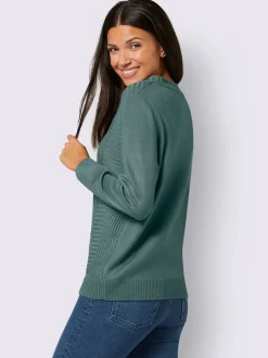 Pull à manches longues motif torsadé devant