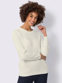 Pull à manches longues motif tricoté devant