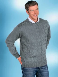Pull à manches longues motif tricoté délicat