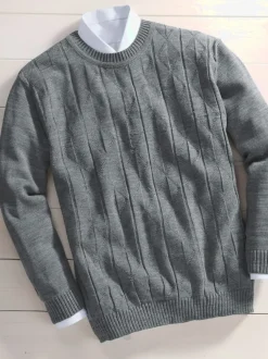 Pull à manches longues motif tricoté délicat