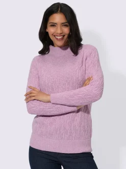 Pull à manches longues superbe motif tricoté