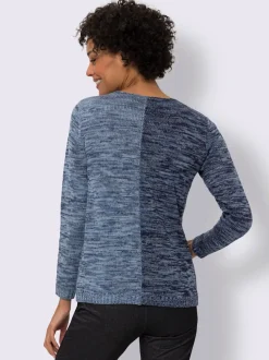 Pull à manches longues tricot chiné