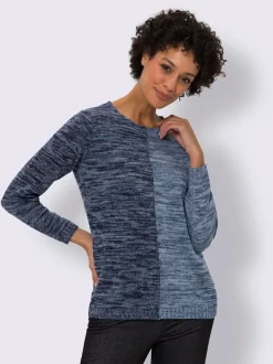 Pull à manches longues tricot chiné