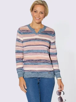 Pull à manches longues tricot chiné