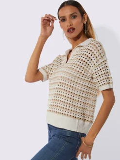 Pull polo mélange de lyocell et de viscose de qualité