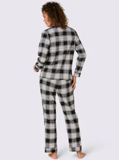 Pyjama flanelle tissée, grattée à l'intérieur et à l'extérieur