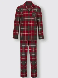 Pyjama flanelle tissée, grattée à l'intérieur et à l'extérieur