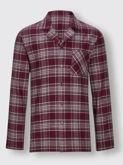 Pyjama-t-shirt flanelle tissée, grattée à l'intérieur et à l'extérieur