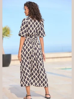 Robe-chemisier robe d'été à petit col chemisier