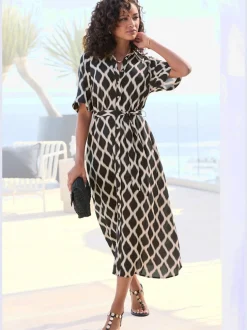 Robe-chemisier robe d'été à petit col chemisier